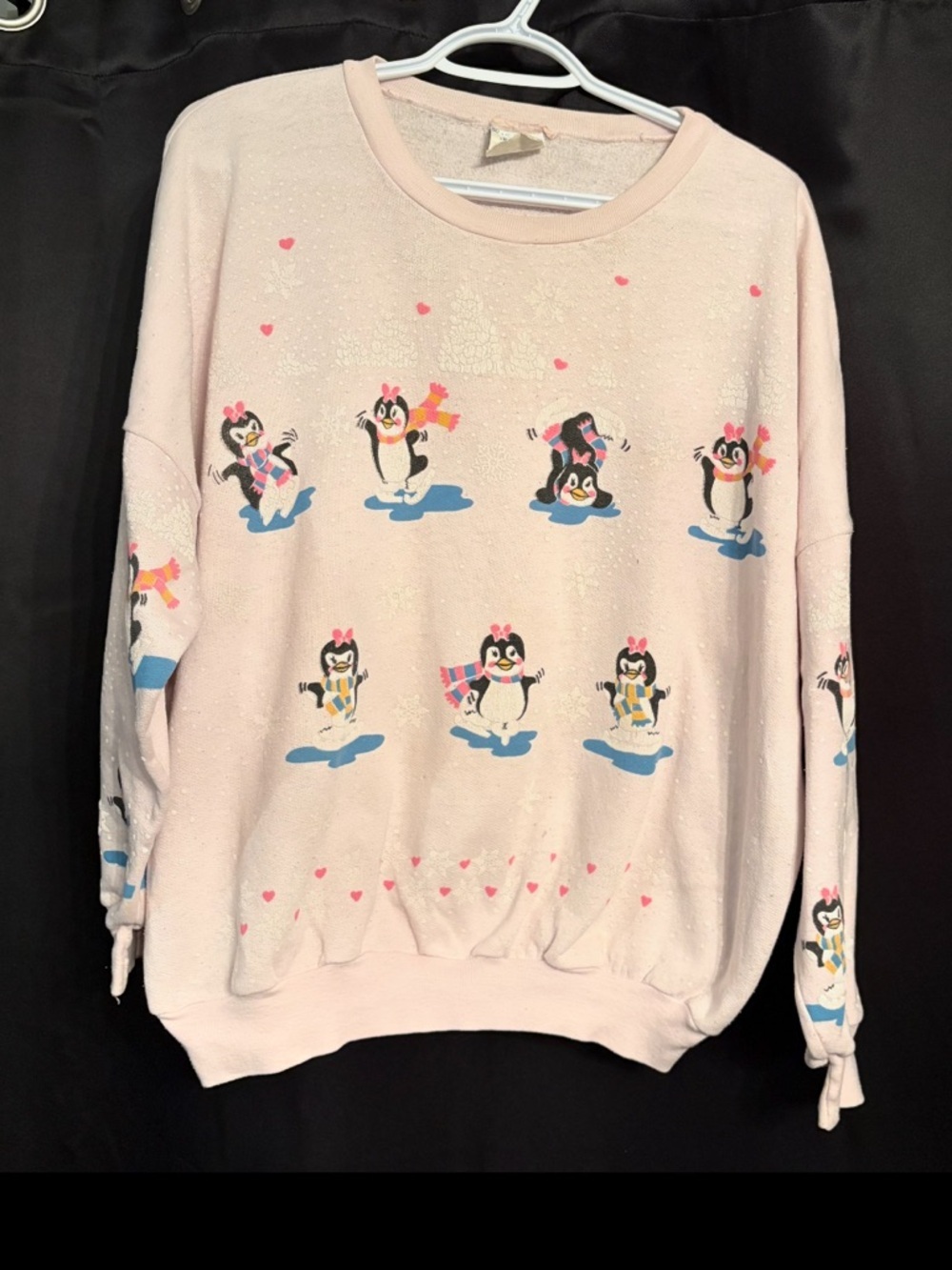 Vintage sweater Penguins playing in snow kitschy cute - Picture 2 of 16
